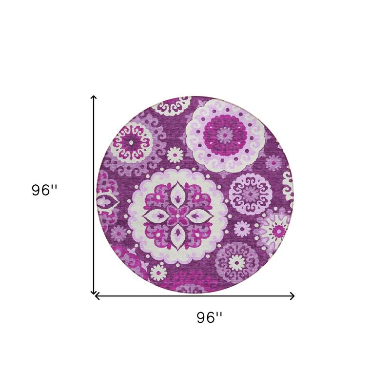 HomeRoots Floral Medallion Transitional Rectangle Outdoor Rug