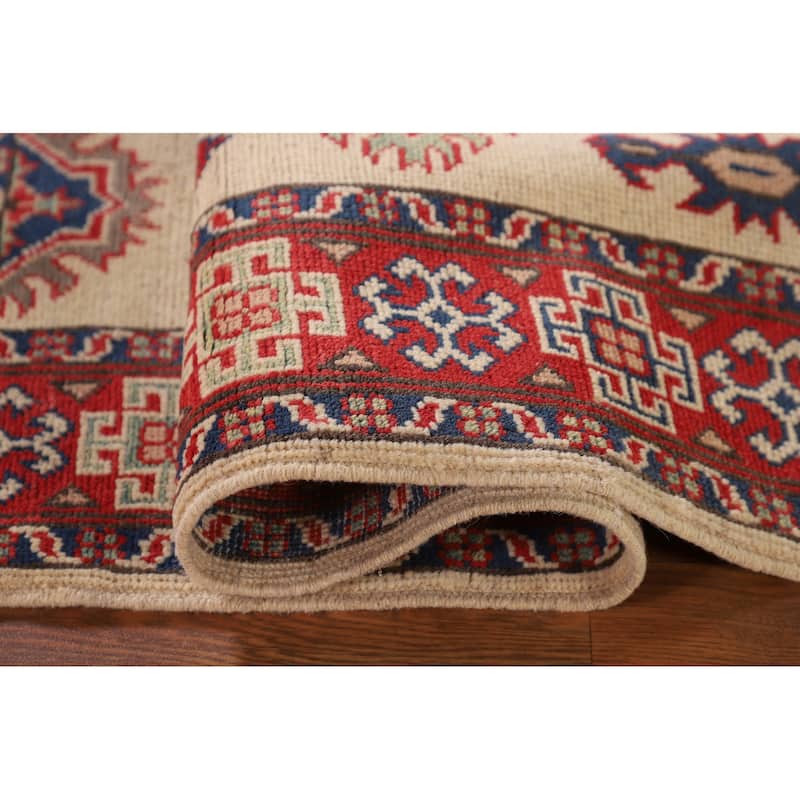 Traditional Kazak Accent Rug Handmade Wool Carpet - 3'5"x 5'1"