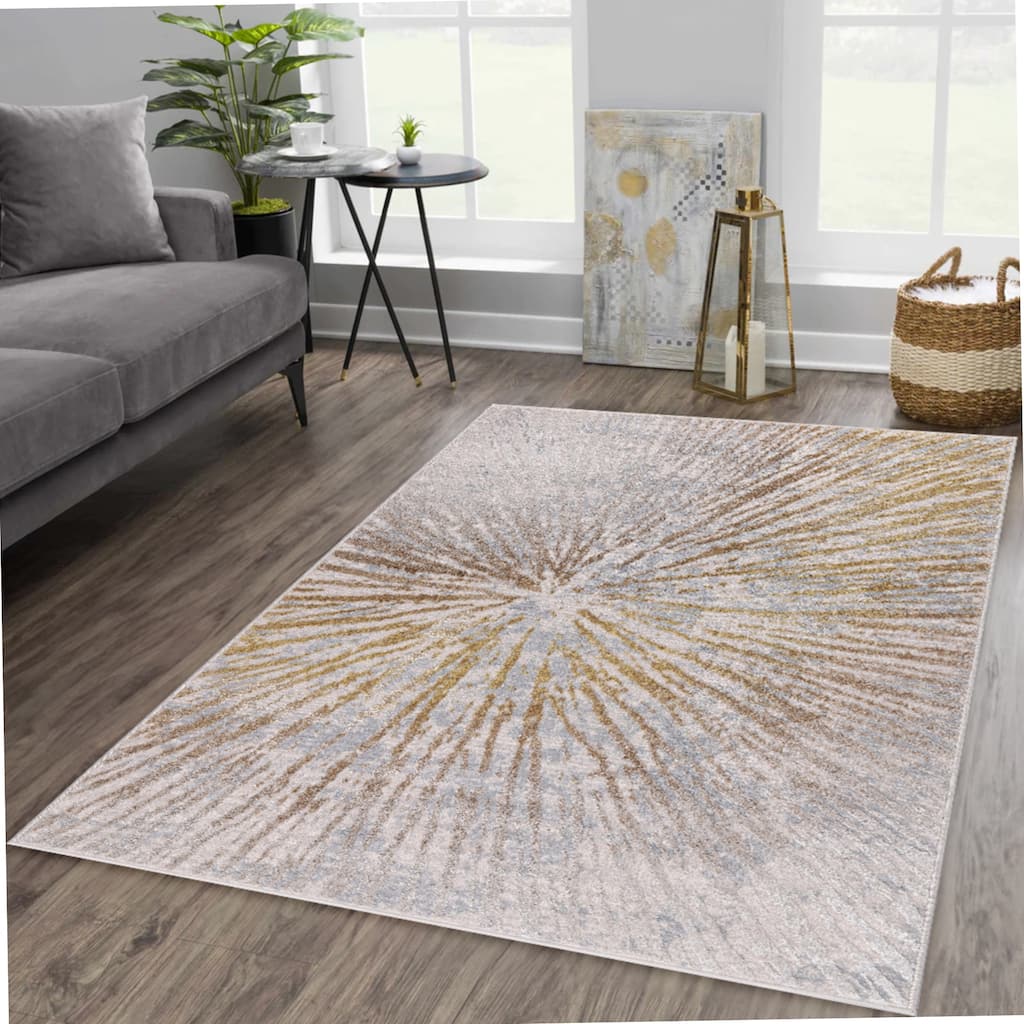 Ilios Collection Abstract Starburst Rug