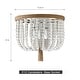 preview thumbnail 3 of 12, 3-Light Bohemia Antique White Wood Beaded Flush Mount Ceiling Light with Brown Rope Tassel - 12.6 in. W