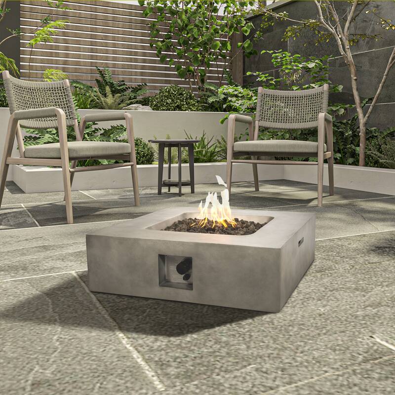 LSI Concrete Propane Fire Pit Table - 34 - Grey