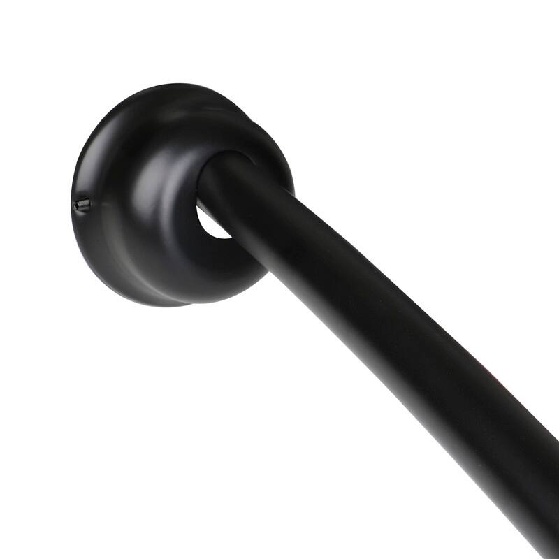 Utopia Alley Rustproof Wall Mounted Single Curved Shower Rod, Aluminum, 45" to 72" Wide, Includes Shower Rings and PEVA Liner