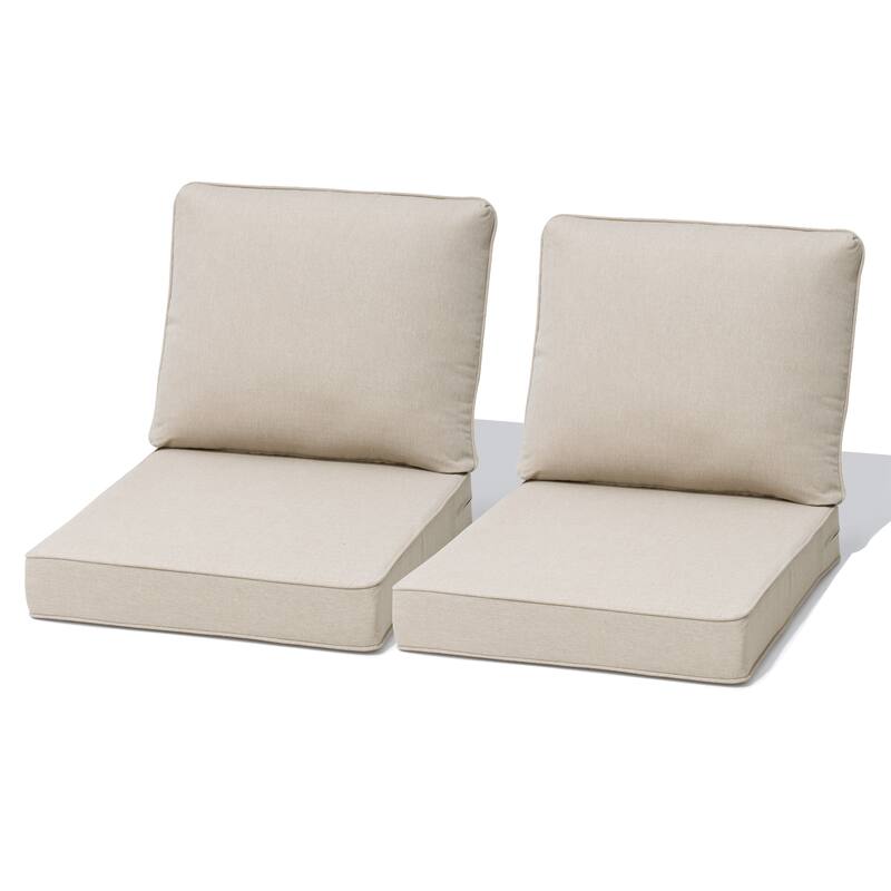 27.6'' x 24.4'' x 4.5'' Outdoor Indoor Patio Seat Cushions Set (Seat & Back) - 2PC - PUTTY