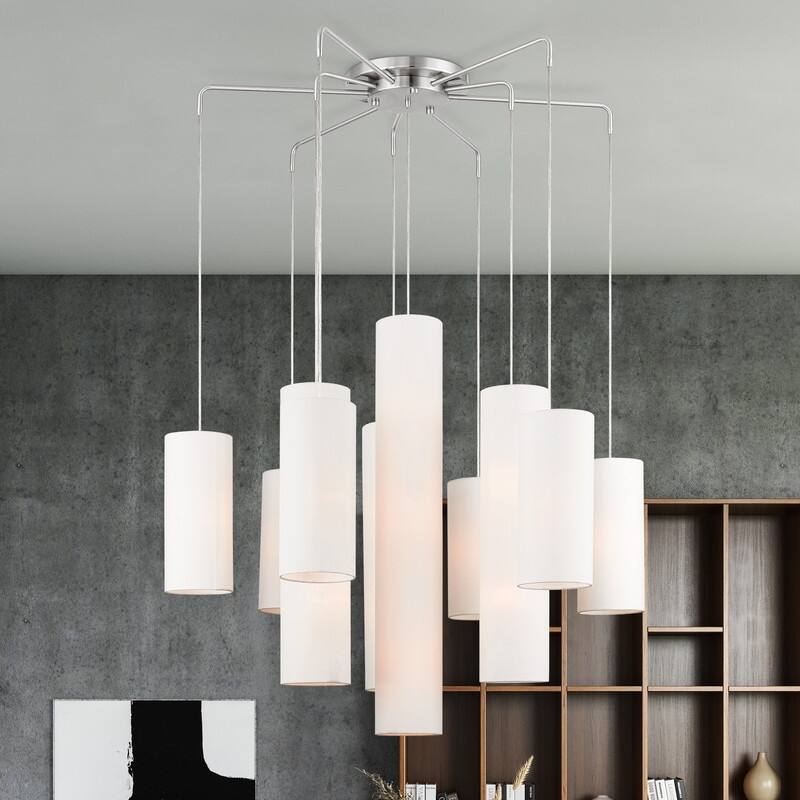 Livex Lighting 16 Light Brushed Nickel Chandelier, 42658-91 - 44.5" Dia x 43" - 140" Adj. H