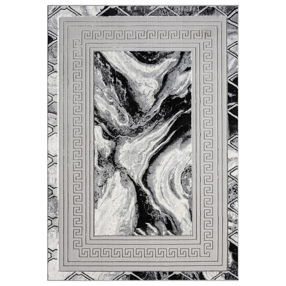 Ksamil Collection Abstract Border Area Rug
