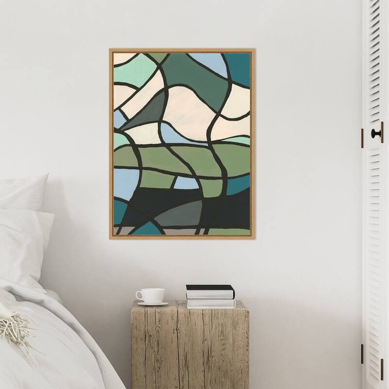 Amanti Art Multicolor Stained Glass II by Regina Moore Framed Canvas Wall Art Print - Sylvie Maple