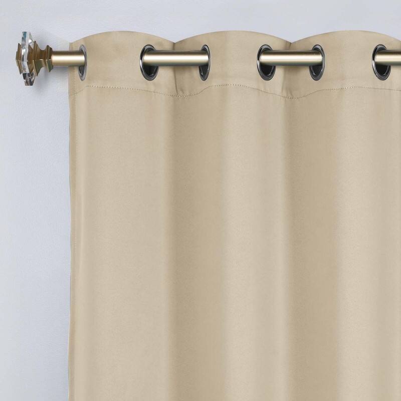 Superior Solid Machine Washable Room Darkening Blackout Curtains with Back Tabs, Set of 2
