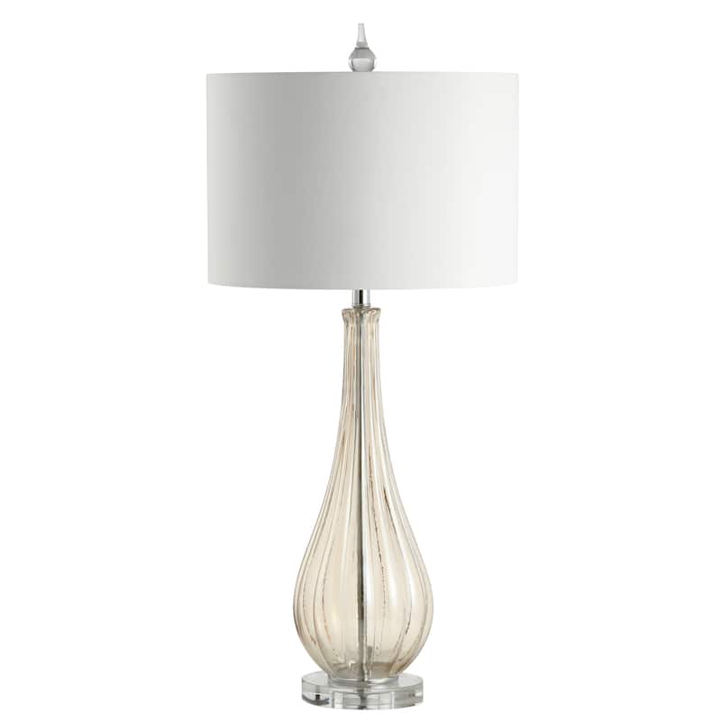 Gillian Drop 32.75" Glass/Crystal LED Table Lamp, Champagne by JONATHAN Y