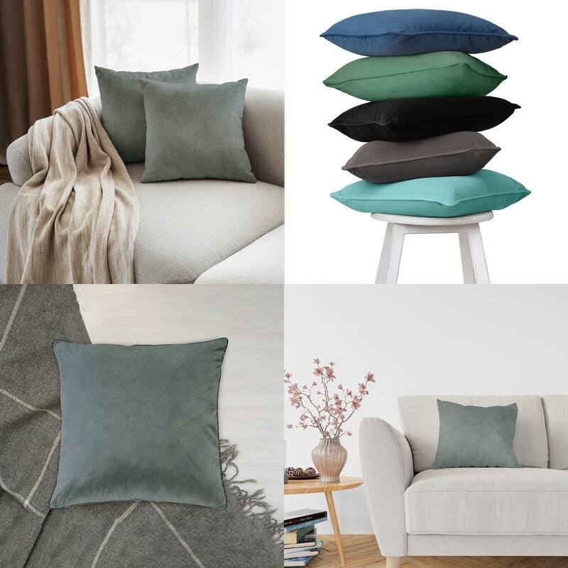 A1HC Pack of 2 Velvet Throw Pillow Insert, Hypoallergenic Down Alternative Fill