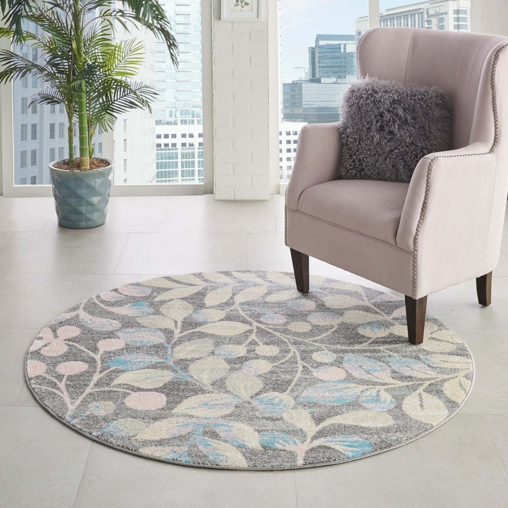 Nourison Tranquil Abstract Floral Leaves Botanical Area Rug