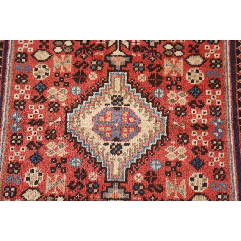 Abadeh Persian Vintage Area Rug Hand-knotted Wool Carpet - 1'10"x 3'5"