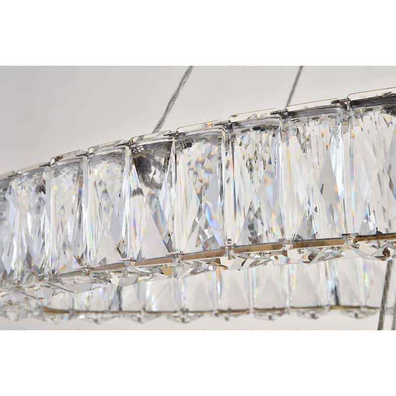 Madelyn Integrated LED light Chrome Chandelier Clear Royal Cut Crystal - 48"W X 11.8"H