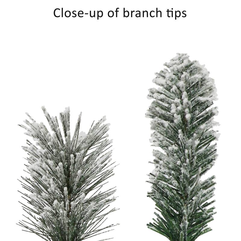Puleo International 6 ft. Pre-Lit Flocked Montana Pine Artificial Tree