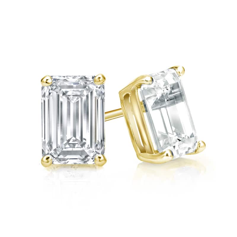 Auriya Lab Grown Oval 4-Prong Diamond Stud Earrings 2.00 to 10.00 ct. tw. Push-Back (D-E VVS)