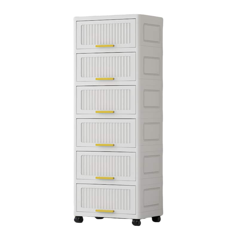 Kitchen Carts, Flip Open Storage Box With Wheels, Movable Storage Cabinet, Kitchen Shelf, Movable Storage Box-White