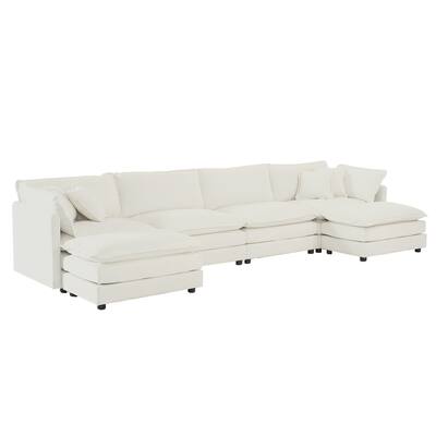 Reversible Sectional with Chaise, Modular U-shaped Sectional Sofa