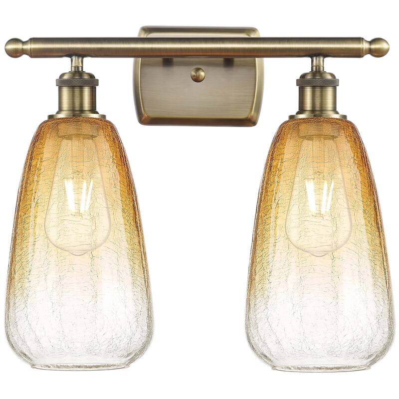 Innovations Lighting 516-2W-14-16 Brookhaven Almond Vanity Brookhaven - Antique Brass / Amber