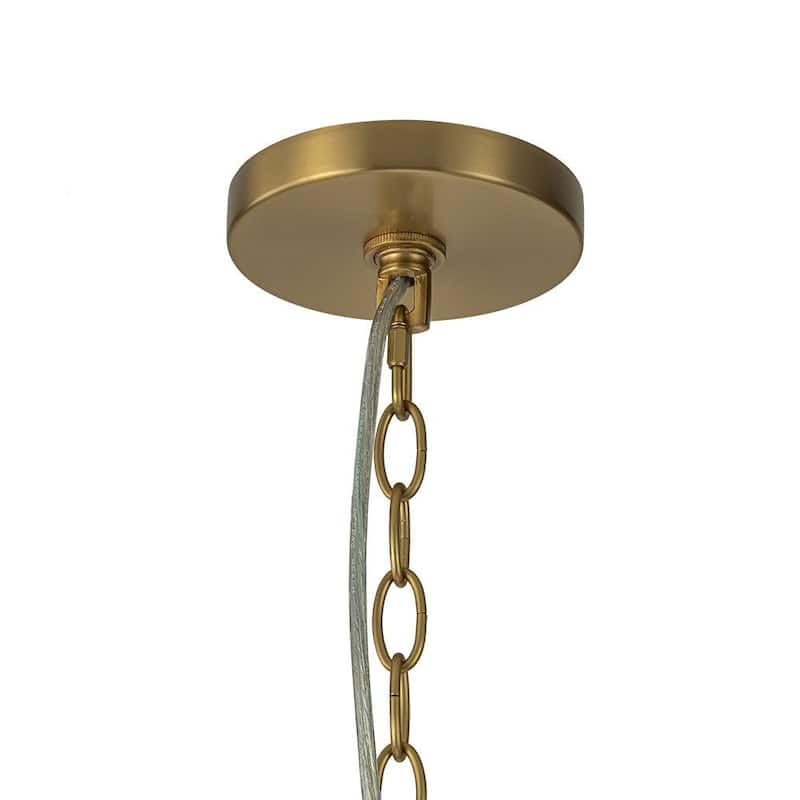 41in 12-Light Swirled Glass Globe Brass Wheel Bubble Chandelier