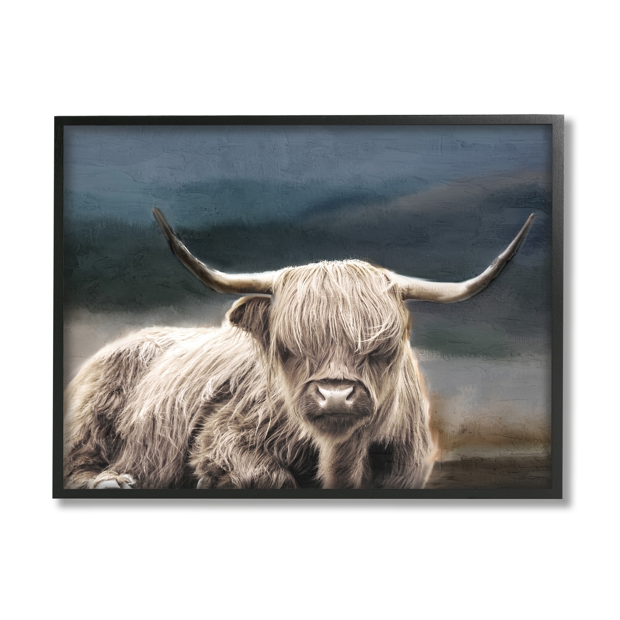 Stupell Highland Cow Portrait Framed Giclee Art Design by Kim Allen