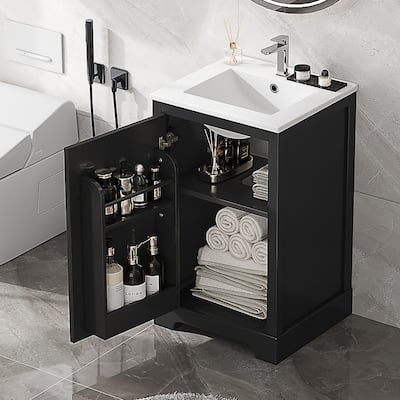20 Inch Bathroom Vanity with Sink,Bathroom Cabinet with Soft Closing Door,Storage Rack and Adjustable Shelve