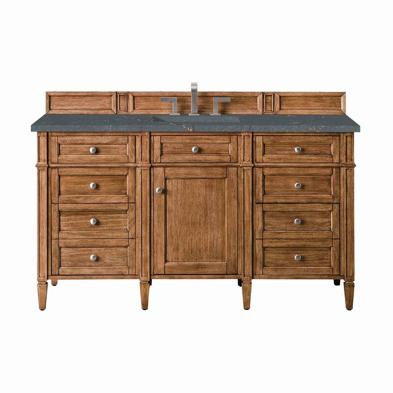 James Martin Vanities 650-V60S-3PBL Brittany 60" Single Basin Poplar - Saddle Brown