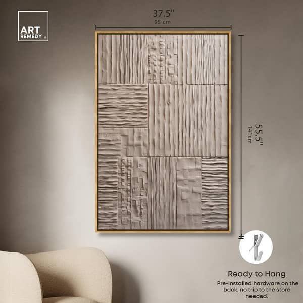 dimension image slide 7 of 24, Old Clay Texture Canvas Elegant White and Gold Art by Art Remedy