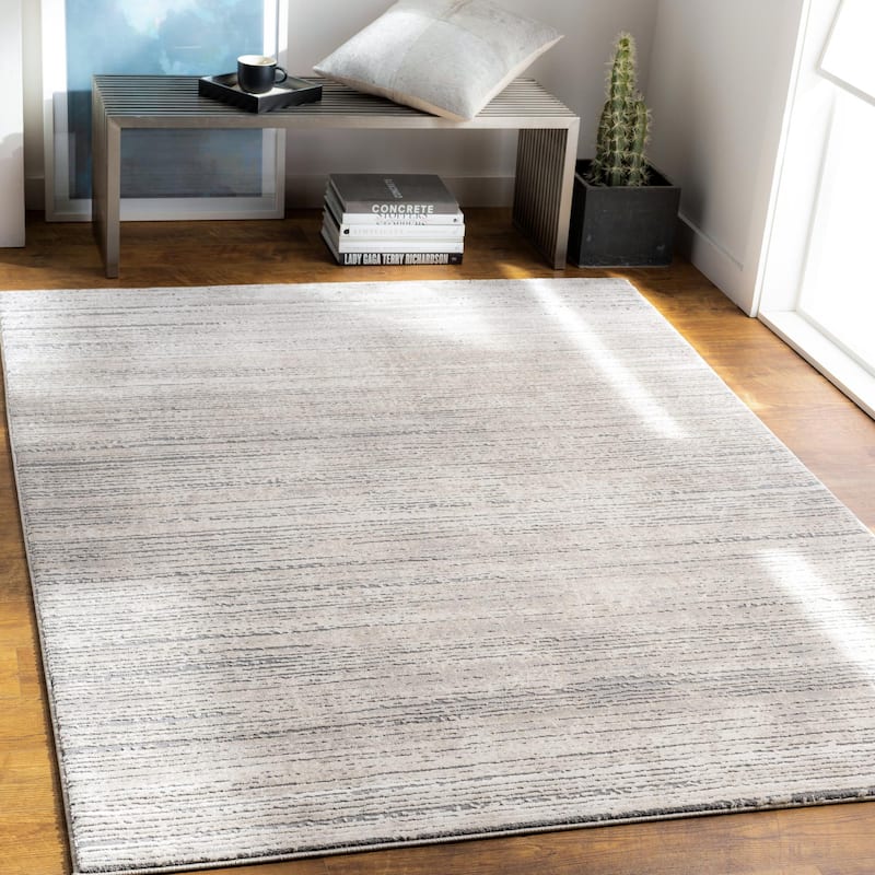 Livabliss Tibetan Mid-Century Abstract Area Rug - Grey - 2' x 2' 11"