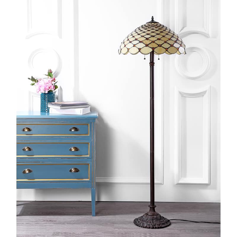 Dragonfly Tiffany-Style 62" LED Floor Lamp, Bronze by JONATHAN Y - 62" H x 20" W x 20" D