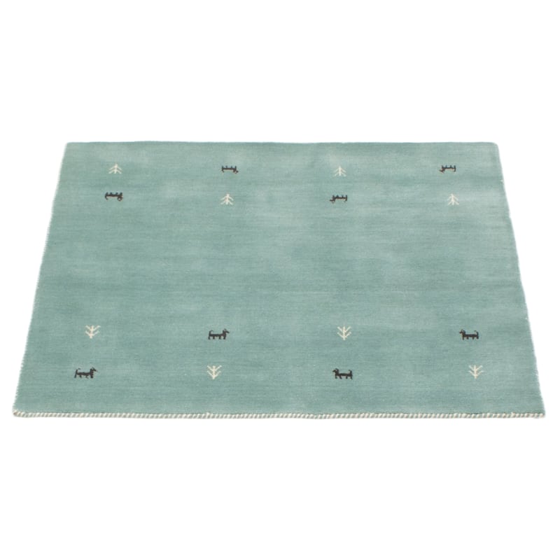 Kashkuli Gabbeh Turquoise Rug 4'0" x 3'11" - 4'0 x 3'11
