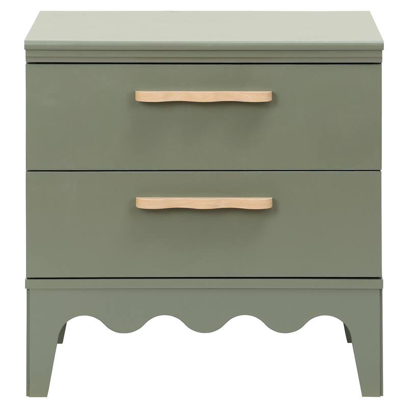 SAFAVIEH Home Lovette 2-Drawer Nightstand - Olive Green