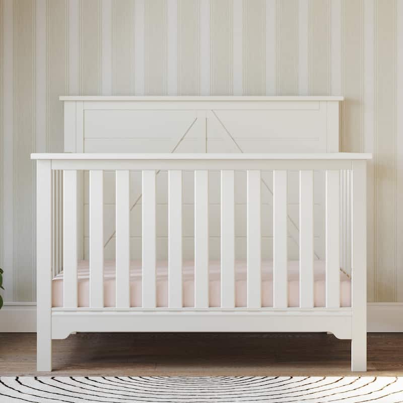 Forever Eclectic Woodland 4-in-1 Convertible Baby Crib - Brushed Cotton