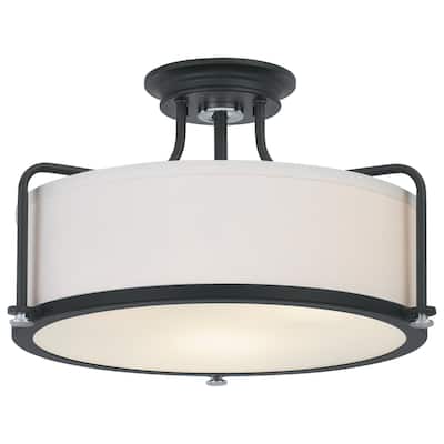 Rigel 3-Light Semi-Flush Mount in Earth Black