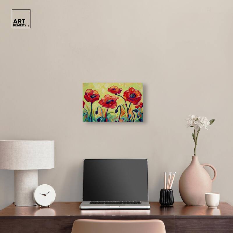 Red Poppy Field II Canvas by Art Remedy, Gallery Wrapped