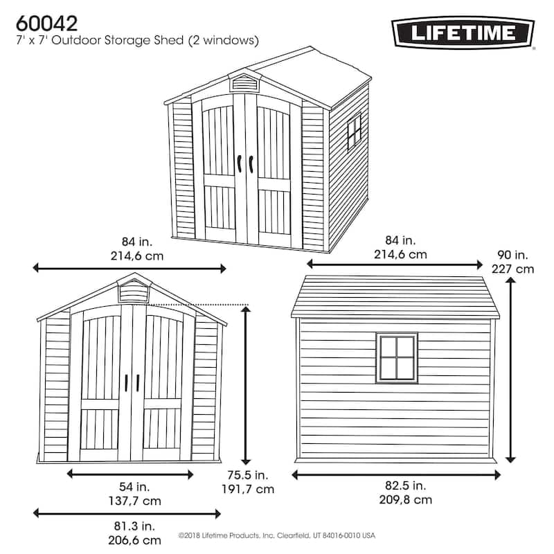 Lifetime 7 ft. x 7 ft. Deluxe Storage Shed