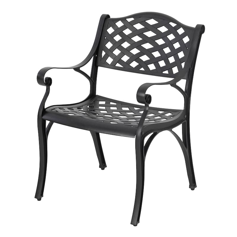 Outdoor 2-Person Cast Aluminum Bistro Set with 2" Umbrella Hole