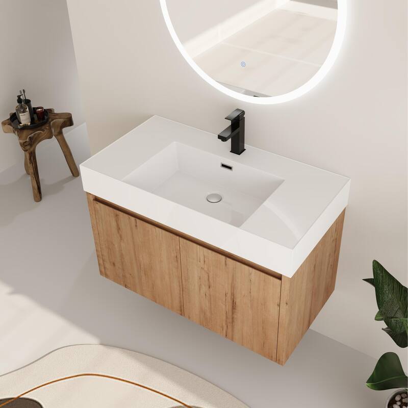 ARTCHIRLY 24"/30"/36" Bathroom Vanity with Sink, Floating Bathroom Vanity with Soft Close Door