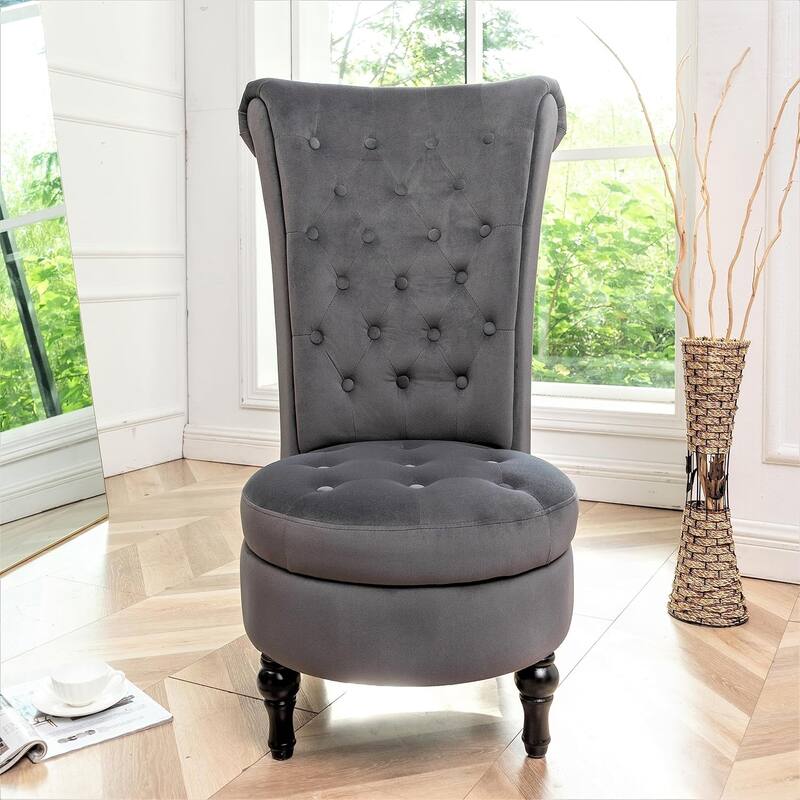 Gosser 20" Wide Velvet High Back Vanity Chair
