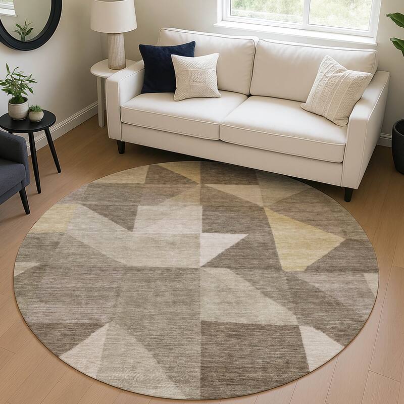 Machine Washable Indoor/ Outdoor Geo Rubi Chantille Rug