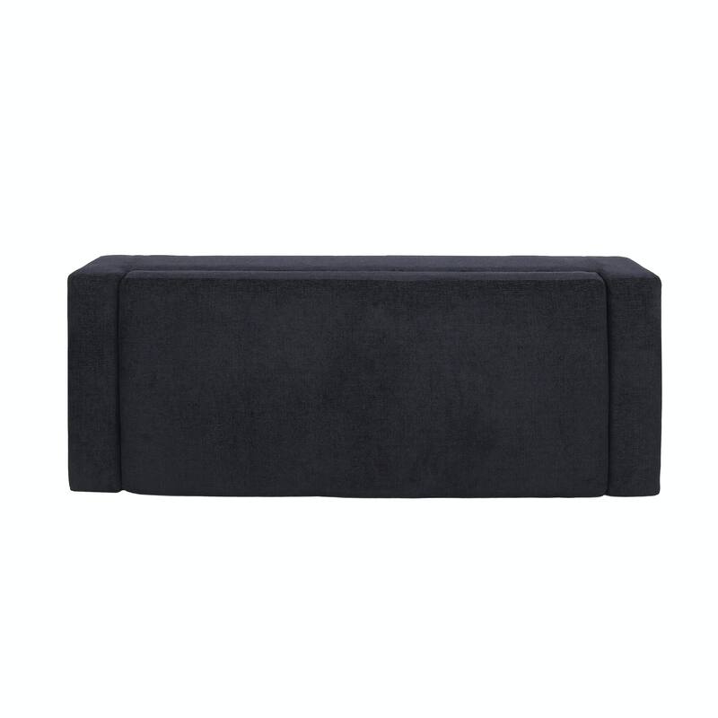 Rectangular Storage Ottoman - 50" Textured Fabric & Wood Base