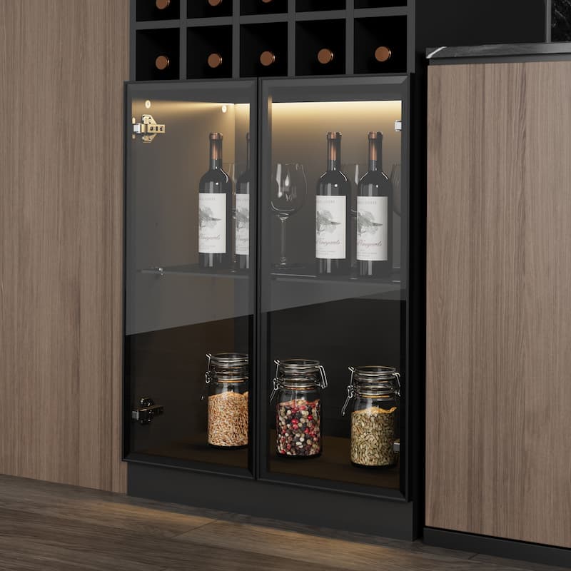 Bar Cabinet Wine Cabinet Rack Display Shelves with LED Lights