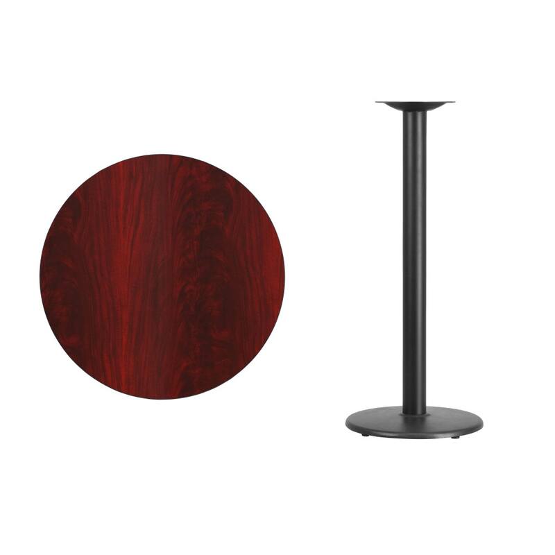 30'' Round Laminate Table Top with 18'' Round Bar Height Table Base