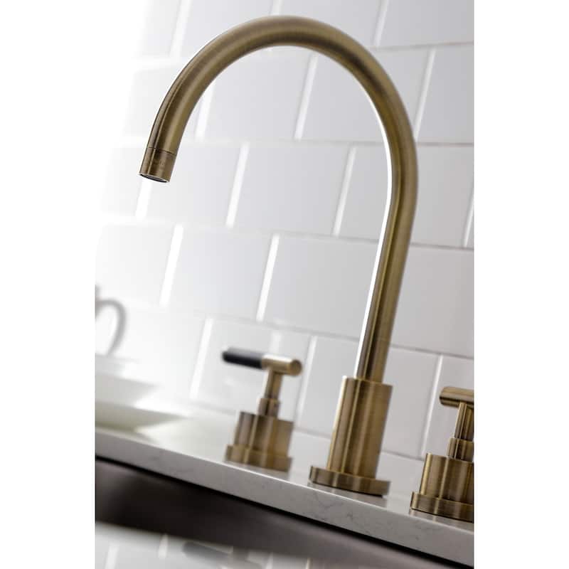 Kingston Brass Kaiser Widespread Kitchen Faucet with Brass Sprayer