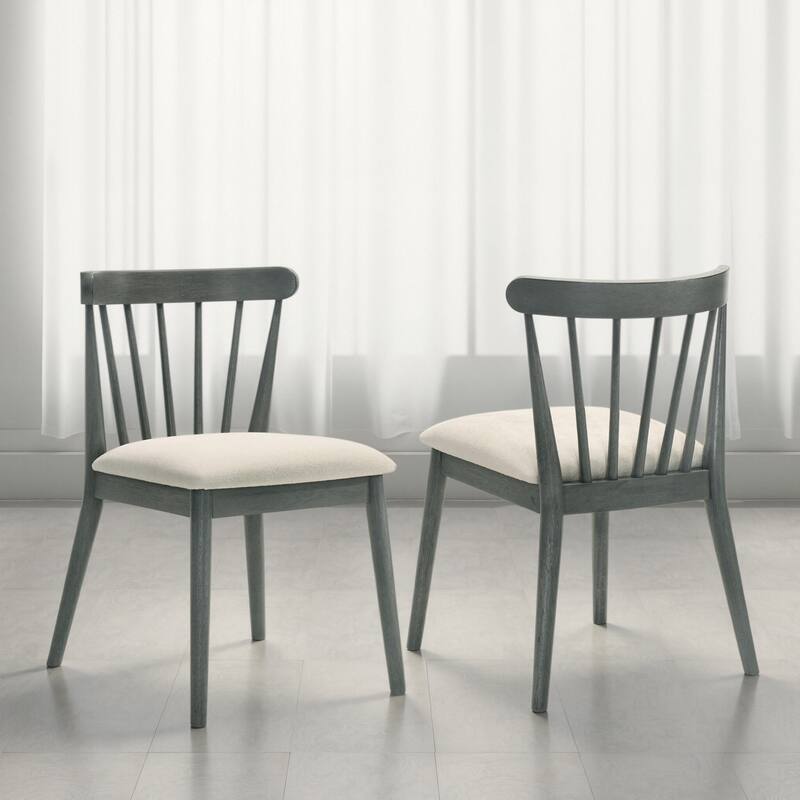 Dining Chair Simple Office Chair Set of 2 Coffee Chair Gray Dressing Chair Kitchen Chair with Wood Legs
