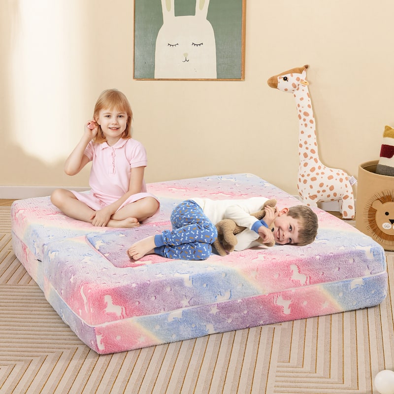 Gymax 3-in-1 Baby Fold out Sofa w/ Removable & Machine Washable
