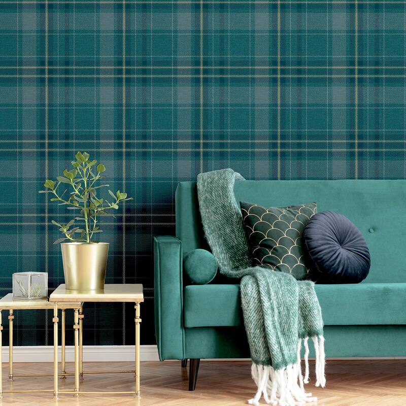 Arthouse Earl Dark Green Tartan Wallpaper