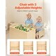 preview thumbnail 5 of 8, Natural Wood Plywood Montessori Table Set with 2 Chairs & Adjustable Height - 26.2 x 14.2 x 20.5 in