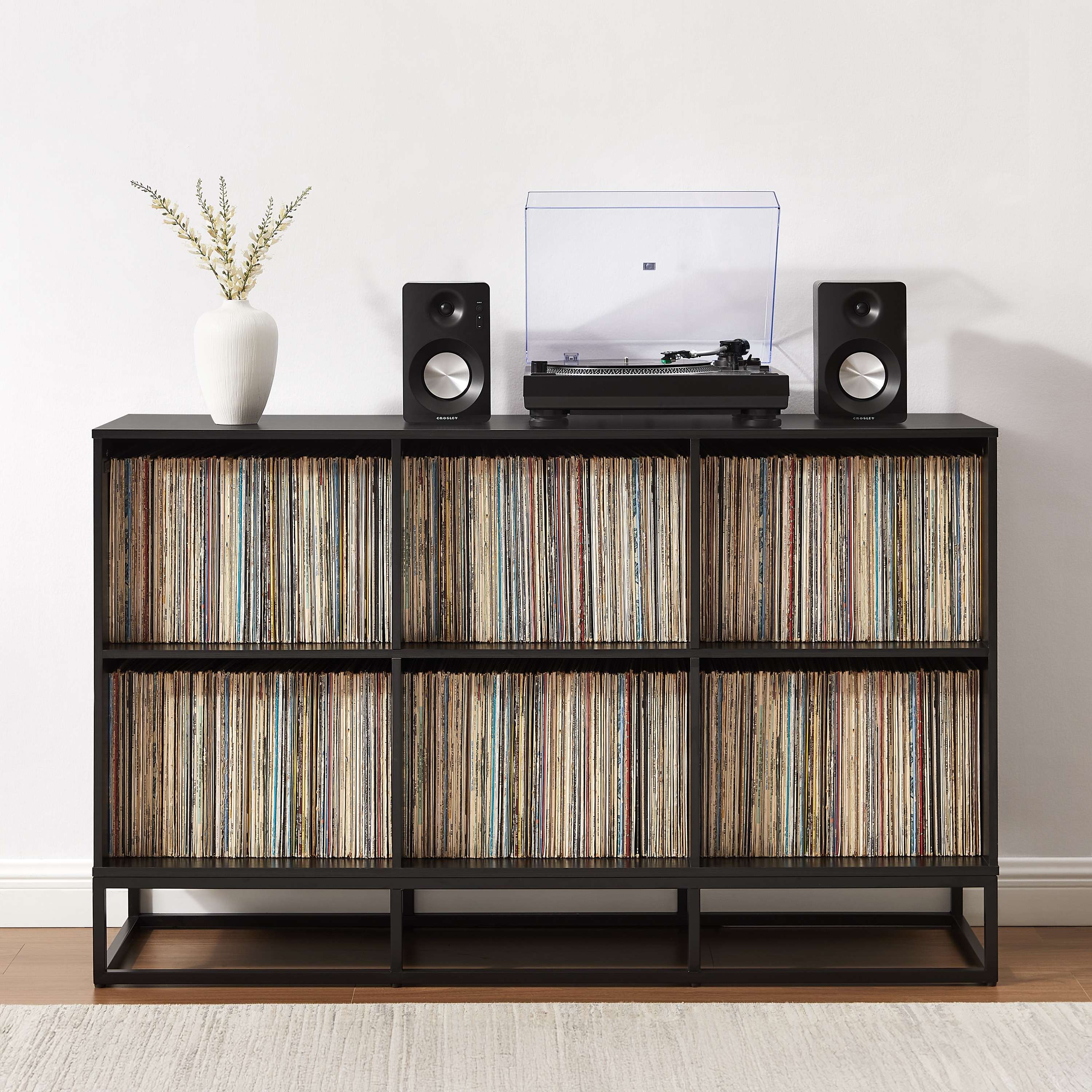 Crosley Enzo 6 Cube Record Player Stand With Vinyl Storage