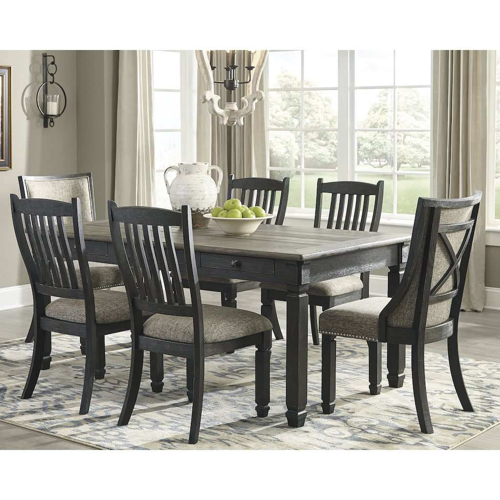 Signature Design by Ashley Tyler Creek Black / Grayish Brown 7-Piece Dining Package
