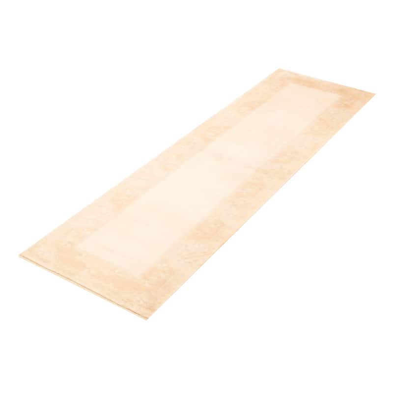 ECARPETGALLERY Hand-knotted Color Transition Ivory Wool Rug - 2'9 x 9'4