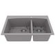 preview thumbnail 50 of 81, Karran Drop-In Quartz 33 in. 1-Hole 60/40 Double Bowl Kitchen Sink Kit